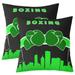 YST Green Boxing Gloves Pillow Covers Pugilism Game Throw Pillow Covers 18x18 Inch Set of 2 Green Black Decorative Pillow Covers Boxing Pillow Covers Boxing Sport Theme Cushion Covers Soft