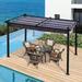 13 x 10 Ft Outdoor Retractable Pergola with Sun Shade Canopy and Patio Metal Shelter for Porch Beach Pavilion Gazebo Weather-Resistant Gray