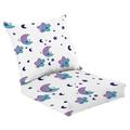 Outdoor Deep Seat Cushion Set 24 x 24 Cute color seamless pattern blue stars white for decoration prints Deep Seat Back Cushion Fade Resistant Lounge Chair Sofa Cushion Patio Furniture Cushion