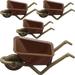 Gongxipen 4pcs Mini Wheelbarrow Model Tiny Wheelbarrow Mini House Micro Landscape Decoration