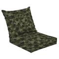 Outdoor Deep Seat Cushion Set 24 x 24 kamo star print star seamless pattern for print Deep Seat Back Cushion Fade Resistant Lounge Chair Sofa Cushion Patio Furniture Cushion