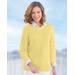 Blair Women's Shaker-Stitch Pullover Sweater - Yellow - M - Misses