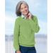 Blair Women's Shaker-Stitch Pullover Sweater - Green - S - Misses