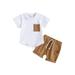 AMILIEe Toddler Boys Shorts Set Short Sleeve Crew Neck T-shirt with Shorts