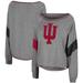 Women's Colosseum Heathered Gray Indiana Hoosiers Amped Chevron Stripe Raglan Boat Neck Pullover Sweatshirt