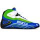 Sparco K-Run Kart Boots - UK 4 / Eur 37, Blue / Fluro Green