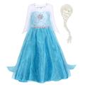 (2-3 Years, wig1) AmzBarley Frozen Snow Queen Princess Elsa Dress for Girls Kids Princess Christmas Party Dressing up Costume