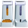 Automatic Pet Feeder Small&Medium Pets Automatic Food Feeder and Waterer Set 3.8L, Travel Supplyfor Dogs Cats Pets Animals (light gray)
