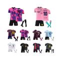 (Barcelona Away Messi 10, 26 (140-150)) Adults Kids Football Kits Soccer Jersey Home Away Training T-shirt Suit 21/22