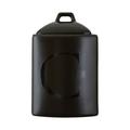 (Coffee Jar) Black Text Ceramic Curved Square Design Jar, Black