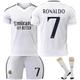 (XS) 24-25 Real Madrid Home Soccer Jersey Set No.7 RONALDO Training Suit Football Kit Uniform With Socks for Adult Kids