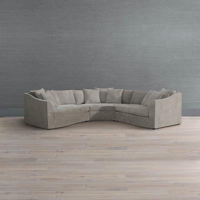 Pippa 3-pc. Loveseat Sectional - Mist Velvet InsideOut Performance - Frontgate