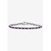 Women's Birthstone Silvertone Tennis Bracelet 7.5" by PalmBeach Jewelry in February