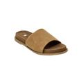 Women's Womens Faux Leather Open Toe Slide Footbed Sandal by GaaHuu in Brown (Size 8 M)