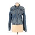 SNEAK PEEK Denim Jacket: Short Blue Print Jackets & Outerwear - Women's Size Medium - Paisley Wash