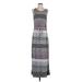 Max Studio Casual Dress - Maxi: Gray Stripes Dresses - Women's Size Small