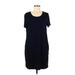 Splendid Casual Dress - Shift Scoop Neck Short sleeves: Blue Print Dresses - Women's Size Medium