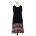 Style&Co Casual Dress - Mini Crew Neck Sleeveless: Black Dresses - Women's Size P Petite