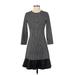 MICHAEL Michael Kors Cocktail Dress - A-Line: Black Houndstooth Dresses - Women's Size X-Small