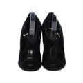 Louis Vuitton Wedges: Strappy Chunky Heel Casual Black Solid Shoes - Women's Size 37 - Round Toe