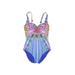 One Piece Swimsuit: Blue Fair Isle Swimwear - Women's Size 10