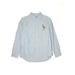 Ralph Lauren Long Sleeve Button Down Shirt: Blue Solid Tops - Kids Boy's Size 14