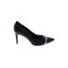 Elie Tahari Heels: Pumps Stiletto Cocktail Party Black Print Shoes - Women's Size 38.5 - Pointed Toe