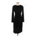 Theyskens' Theory Cocktail Dress - Sheath High Neck 3/4 sleeves: Black Solid Dresses - Women's Size 4