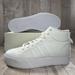 Adidas Shoes | Adidas Womens Bravado 2.0 Mid Platform Sneaker Skate Shoes Canvas White Size 8.5 | Color: White | Size: 8