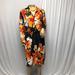 Lularoe Dresses | Lularoe Shirt Dress Ellie Womens Small Black Yellow Red Floral Buttons Belted | Color: Black/Yellow | Size: S