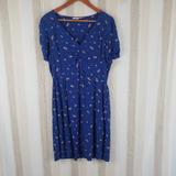 American Eagle Outfitters Dresses | American Eagle Floral Mini Dress Blue Size Large Sundress | Color: Blue | Size: L