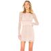 Free People Dresses | Free People Nude Mixed Mesh Bodycon Tan Dress Xs | Color: Tan | Size: Xs