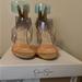 Jessica Simpson Shoes | Jessica Simpson Clear Strap Cork Heels | Color: Blue/Pink | Size: 6