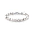 The Pearl Source White Freshwater Pearl Bracelet for Women - Cultured Pearl Bracelet in 925 Sterling Silver with Genuine Cultured Pearls, 7.0-7.5mm, One Size, Pearl, Pearl