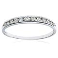 Naava Women's 0.25 ct Diamond Channel Set Half Eternity Ring - Wedding Rings- 9 ct White Gold Ring for Women - Engagement Rings