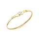 Carissima Gold Women's 9 ct Yellow Gold Claddagh and Heart Cubic Zirconia Detail Bangle