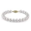 THE PEARL SOURCE 14K Gold 6.5-7mm Round White Japanese Akoya Saltwater Cultured Pearl Bracelet for Women, 7 5 inch, pearl, Pearl