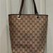 Gucci Bags | Authentic Gucci Shoulder Tote Bag Gg Canvas Leather Bag | Color: Tan | Size: Os