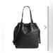 Madewell Bags | Madewell Drawstring Medium Transport Tote Black Leather Nwot | Color: Black | Size: Os