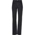 Bequeme Jeans URBAN CLASSICS "Urban Classics Damen Ladies Highwaist Straight Slit Denim Pants" Gr. 28, Normalgrößen, schwarz (blackwashed) Damen Jeans