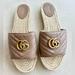 Gucci Shoes | Gucci Pilar Gg Marmont Leather Espadrille Slide Sandals Size 41/Matelasse Brown | Color: Tan | Size: 41eu