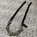 J. Crew Jewelry | J. Crew (Nwt) Crystal Ribbon Necklace Floral Design Black (One Size) | Color: Black/Silver | Size: Os