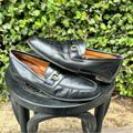 Gucci Shoes | Authentic Gucci Web Silver Horsebit Black Leather Mens Dress Shoes Loafers 40.5 | Color: Black | Size: 7.5