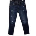 American Eagle Outfitters Jeans | American Eagle Men's 28x30 Cozy Airflex+ Slim Distressed Dark Denim Blue Jeans | Color: Blue | Size: 28