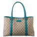 Gucci Bags | Great Condition! Authentic Gucci Monogram Joy Supreme Shoulder Bag Tote Purse | Color: Blue/Brown | Size: 14” X 5.5” X 9”