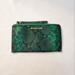 Michael Kors Bags | Michael Kors Clutch Zipper Green Animal Print Leather Wristlet | Color: Black/Green | Size: Os