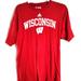 Adidas Shirts | Adidas Men's Red 100% Cotton Wisconsin Badgers Ncaa T-Shirt Crew Neck Mens Larg | Color: Red/White | Size: L