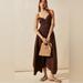 Free People Dresses | Free People Verbena Midi Dress Sizes Xs, M Brown New Without Tags | Color: Brown | Size: Various