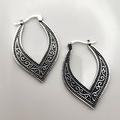 Free People Jewelry | Boho Filigree Brocade Damask Earrings | Color: Silver | Size: Os