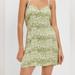 American Eagle Outfitters Dresses | American Eagle Button Green Floral Dress Size Xs | Color: Green | Size: Xs